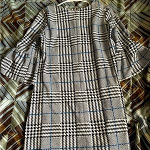 Plaid midi business dress